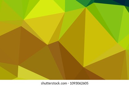 Light Green, Yellow vector polygon abstract layout. Shining polygonal illustration, which consist of triangles. A completely new design for your business.