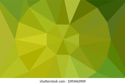 Light Green, Yellow vector polygon abstract layout with a gem in a centre. Polygonal illustration, which consists of triangles. A new texture for your web site.
