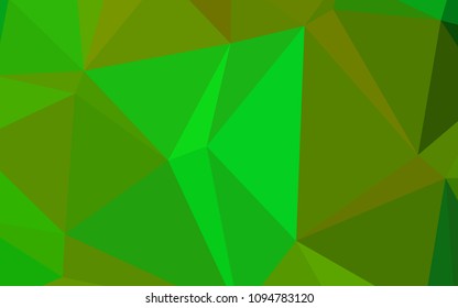 Light Green, Yellow vector polygon abstract backdrop. Creative illustration in halftone style with gradient. Textured pattern can be used for background.