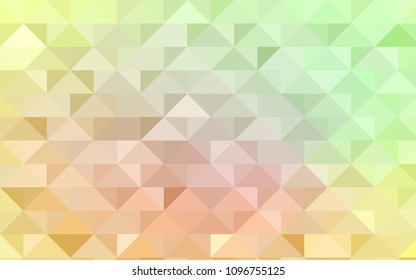 Light Green, Yellow vector polygon abstract template. An elegant bright illustration with gradient. The template can be used as a background for cell phones.
