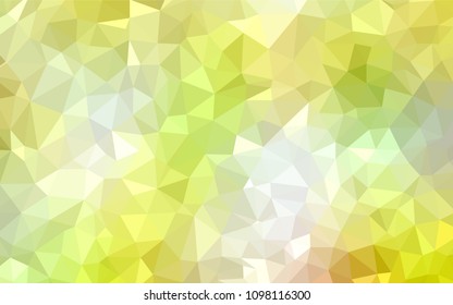 Light Green, Yellow vector polygon abstract layout. Glitter abstract illustration with an elegant triangles. Template for cell phone's backgrounds.