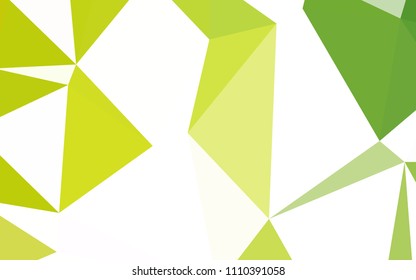 Light Green, Yellow vector polygon abstract background. Geometric illustration in Origami style with gradient.  Template for cell phone's backgrounds.