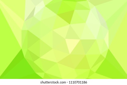 Light Green, Yellow vector polygon abstract backdrop with a gem in a centre. Shining colorful illustration with triangles. A completely new design for your leaflet.