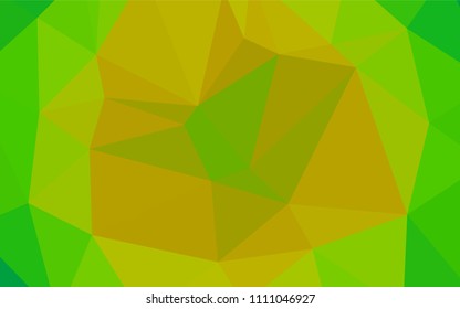 Light Green, Yellow vector polygon abstract background. Glitter abstract illustration with an elegant design. Textured pattern can be used for background.