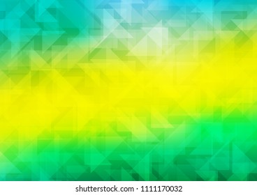 Light Green, Yellow vector polygon abstract backdrop. Shining illustration, which consist of triangles. The completely new template can be used for your brand book.