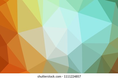 Light Green, Yellow vector polygon abstract layout. Shining polygonal illustration, which consist of triangles. Completely new template for your banner.