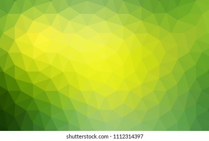 Light Green, Yellow vector polygon abstract background. Polygonal abstract illustration with gradient. Textured pattern for your backgrounds.