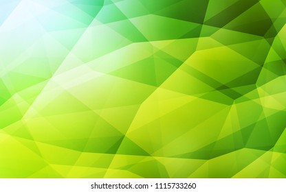 Light Green, Yellow vector polygon abstract background. Colorful illustration in abstract style with triangles. New template for your brand book.