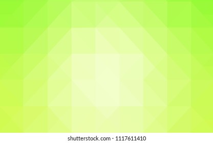 Light Green, Yellow vector polygon abstract background. Shining polygonal illustration, which consist of triangles. New template for your brand book.