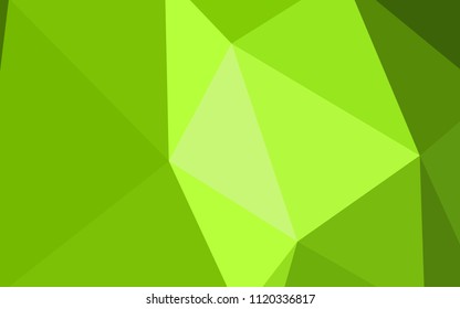 Light Green, Yellow vector polygon abstract backdrop. Polygonal abstract illustration with gradient. Best triangular design for your business.