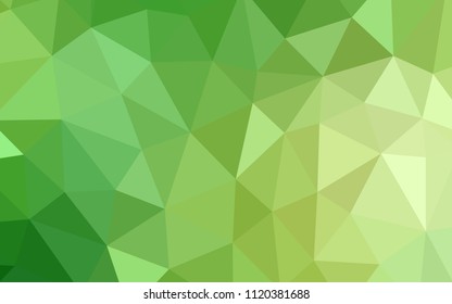 Light Green, Yellow vector polygon abstract backdrop. Glitter abstract illustration with an elegant triangles. Brand new style for your business design.