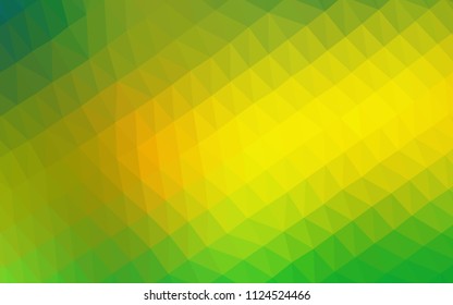 Light Green, Yellow vector polygon abstract layout. A vague abstract illustration with gradient. The textured pattern can be used for background.