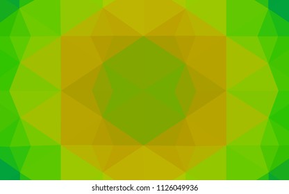 Light Green, Yellow vector polygon abstract background. Colorful abstract illustration with triangles. A new texture for your web site.