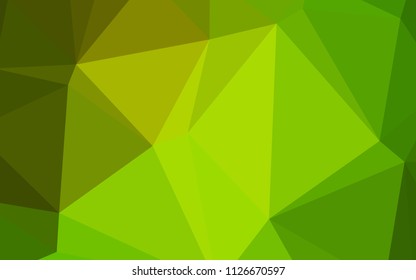 Light Green, Yellow vector polygon abstract backdrop. A sample with polygonal shapes. Triangular pattern for your business design.