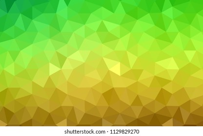 Light Green, Yellow vector polygon abstract backdrop. Creative illustration in halftone style with triangles. A new texture for your web site.