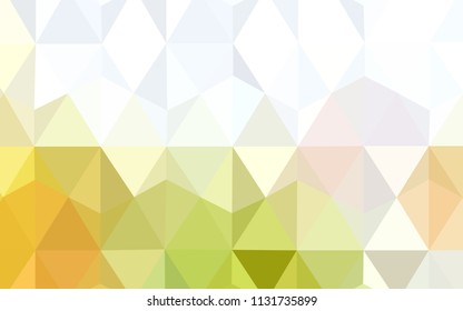 Light Green, Yellow vector polygon abstract layout. Polygonal abstract illustration with gradient. Triangular pattern for your design.