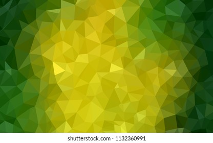 Light Green, Yellow vector polygon abstract layout. Creative illustration in halftone style with triangles. Completely new template for your banner.