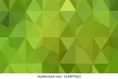 Light Green, Yellow vector polygon abstract backdrop. Creative illustration in halftone style with triangles. Polygonal design for your web site.