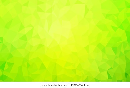 Light Green, Yellow vector polygon abstract backdrop. Creative geometric illustration in Origami style with gradient. Polygonal design for your web site.