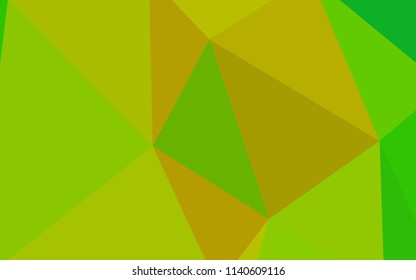 Light Green, Yellow vector polygon abstract background. Polygonal abstract illustration with gradient. Triangular pattern for your design.