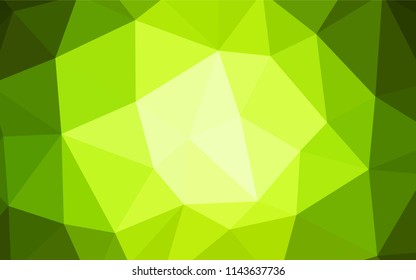Light Green, Yellow vector polygon abstract background. Shining polygonal illustration, which consist of triangles. A completely new design for your leaflet.