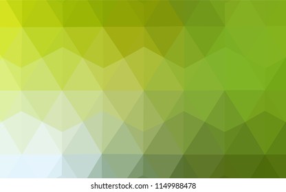 Light Green, Yellow vector polygon abstract background. Glitter abstract illustration with an elegant triangles. A new texture for your web site.