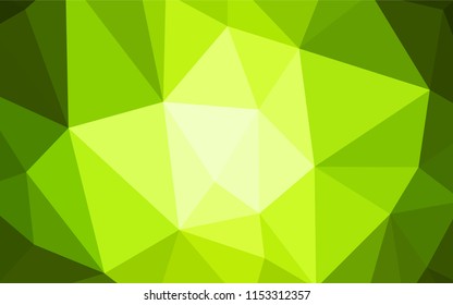 Light Green, Yellow vector polygon abstract backdrop. Triangular geometric sample with gradient.  Best triangular design for your business.