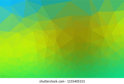 Light Green, Yellow vector polygon abstract backdrop. Shining illustration, which consist of triangles. The polygonal design can be used for your web site.