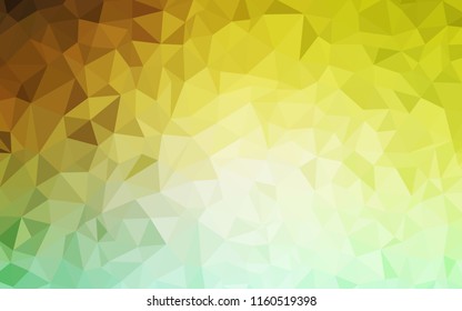 Light Green, Yellow vector polygon abstract backdrop. Creative illustration in halftone style with triangles. Brand new design for your business.