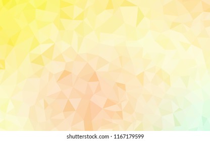 Light Green, Yellow vector polygon abstract backdrop. Elegant bright polygonal illustration with gradient. A completely new design for your leaflet.