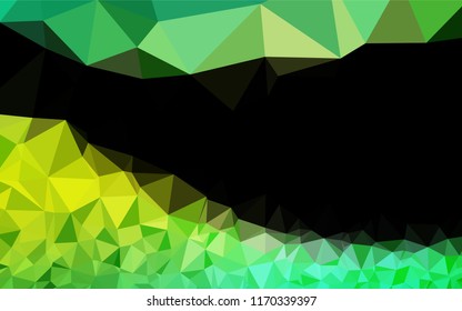 Light Green, Yellow vector polygon abstract layout. Geometric illustration in Origami style with gradient.  The textured pattern can be used for background.