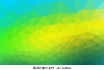 Light Green, Yellow vector polygon abstract backdrop. Geometric illustration in Origami style with gradient.  The textured pattern can be used for background.
