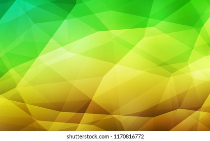Light Green, Yellow vector polygon abstract layout. Modern abstract illustration with triangles. Polygonal design for your web site.