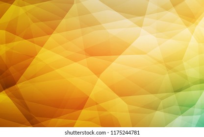 Light Green, Yellow vector polygon abstract layout. Geometric illustration in Origami style with gradient.  A completely new design for your leaflet.