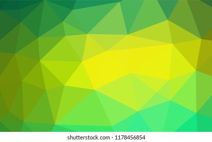 Light Green, Yellow vector polygon abstract layout. Modern geometrical abstract illustration with gradient. The polygonal design can be used for your web site.