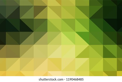 Light Green, Yellow vector polygon abstract background. Triangular geometric sample with gradient.  Pattern for a brand book's backdrop.