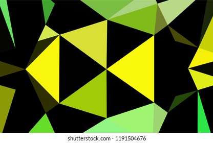 Light Green, Yellow vector polygon abstract backdrop. A vague abstract illustration with gradient. Triangular pattern for your business design.