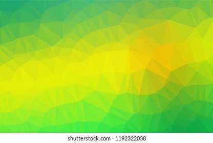 Light Green, Yellow vector polygon abstract background. Shining illustration, which consist of triangles. The polygonal design can be used for your web site.