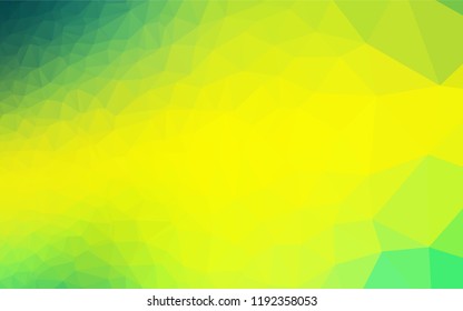 Light Green, Yellow vector polygon abstract layout. Geometric illustration in Origami style with gradient.  The elegant pattern can be used as part of a brand book.