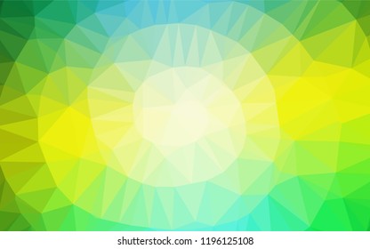 Light Green, Yellow vector polygon abstract background. Geometric illustration in Origami style with gradient.  Brand new design for your business.