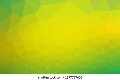 Light Green, Yellow vector polygon abstract background. Creative illustration in halftone style with gradient. A completely new template for your business design.