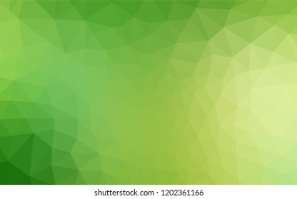 Light Green, Yellow vector polygon abstract backdrop. Glitter abstract illustration with an elegant triangles. New template for your brand book.