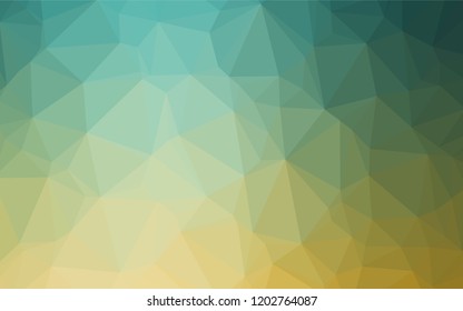 Light Green, Yellow vector polygon abstract backdrop. Glitter abstract illustration with an elegant design. The polygonal design can be used for your web site.
