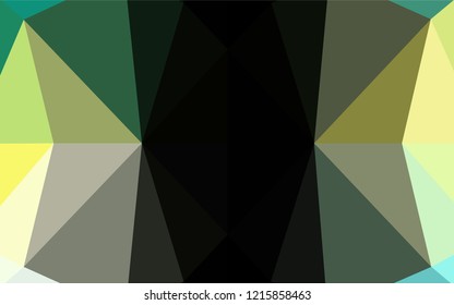 Light Green, Yellow vector polygon abstract background. Creative geometric illustration in Origami style with gradient. The template can be used as a background for cell phones.