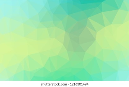 Light Green, Yellow vector polygon abstract backdrop. Triangular geometric sample with gradient.  Triangular pattern for your business design.