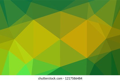 Light Green, Yellow vector polygon abstract background. Shining illustration, which consist of triangles. The template can be used as a background for cell phones.
