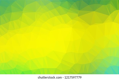 Light Green, Yellow vector polygon abstract background. Shining illustration, which consist of triangles. The completely new template can be used for your brand book.