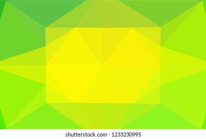 Light Green, Yellow vector polygon abstract backdrop. Shining illustration, which consist of triangles. The textured pattern can be used for background.