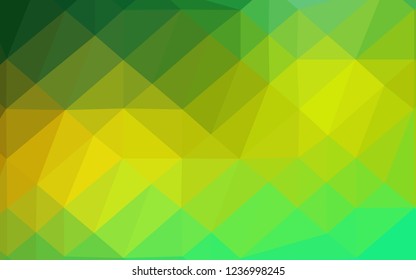 Light Green, Yellow vector polygon abstract layout. Glitter abstract illustration with an elegant design. New texture for your design.