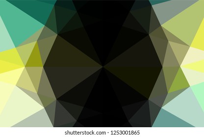 Light Green, Yellow vector polygon abstract layout. An elegant bright illustration with gradient. Triangular pattern for your business design.